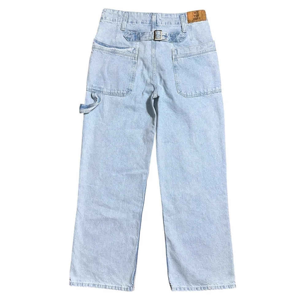 Free People We The Free NWOT Major Leagues Jeans 27x28 Light Wash Hi-Rise Denim